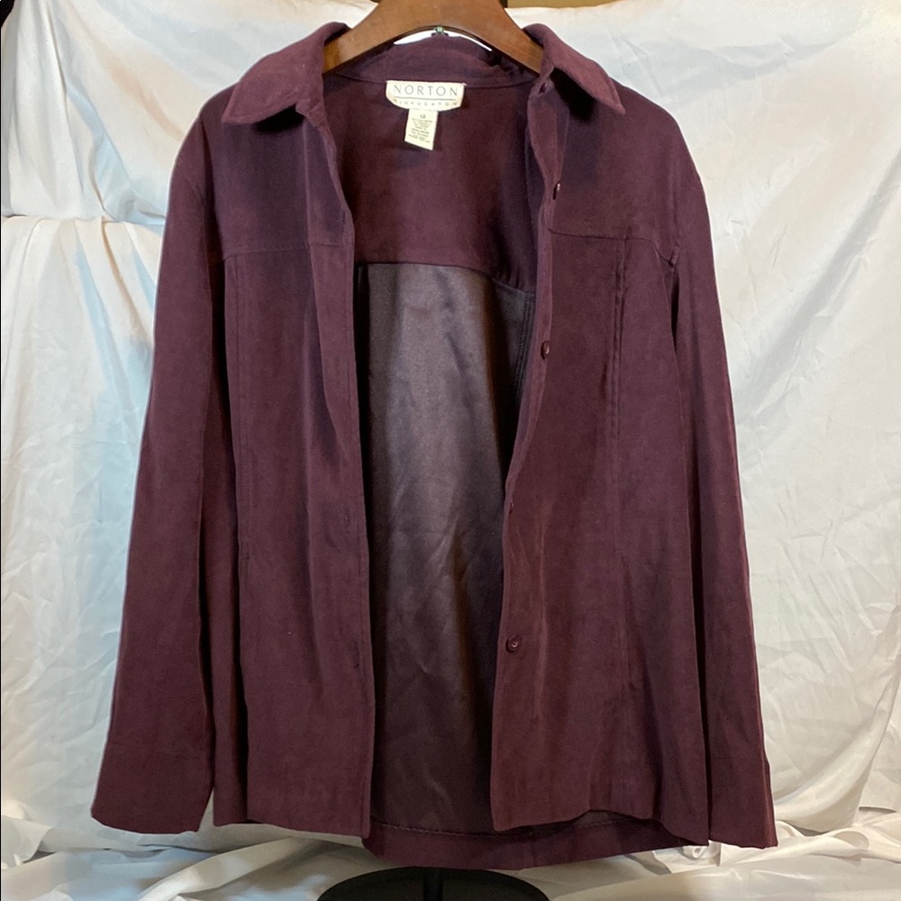 Norton McNaughton Purple Blazer with Lapel Collar